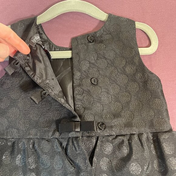 NWOT - Lydia Jane 2T Dress Sleeveless Black DOTS Tiered BOW - Picture 6 of 6